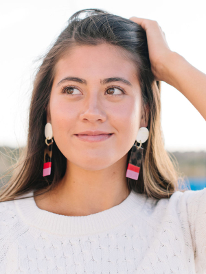 Pink Dipped Statement Earrings