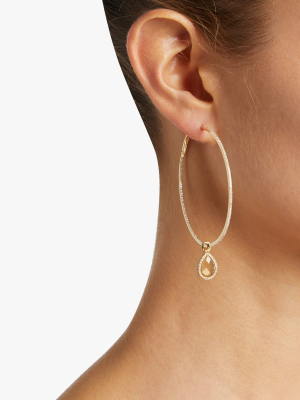 Large Citrine Flip Hoop Earrings