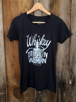 Whiskey Drinkin Woman Womens Tee Blk/white