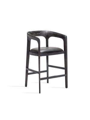 Interlude Home Kendra Counter Stool In Grey Cerused Oak