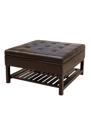 Miriam Wood Storage Ottoman - Brown - Christopher Knight Home