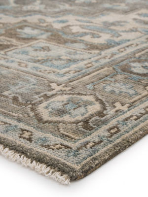 Flynn Hand-knotted Medallion Gray & Blue Area Rug