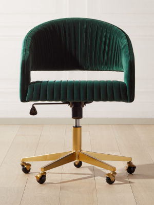 Channel Green Velvet Office Chair