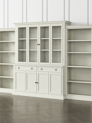 Cameo Vamelie 4-piece Glass And Wood Door Wall Unit With Open Bookcases