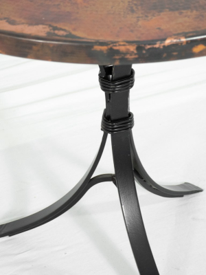 Arrow Copper Bistro Table - Black & Natural Copper