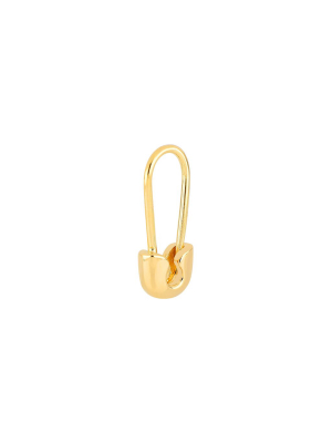 Safety Pin Gold Earring - Yellow Gold