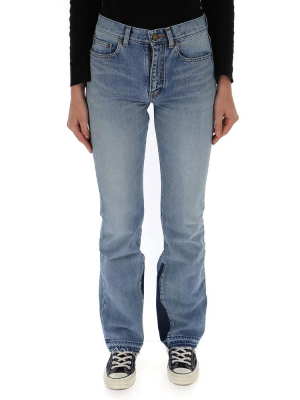 Saint Laurent Flared Contrast Jeans