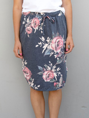 Floral Weekend Skirt - Charcoal