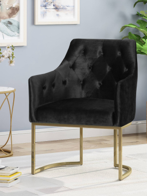 Mcdonough Modern Tufted Glam Accent Chair Black - Christopher Knight Home