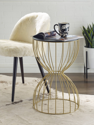 Cami Accent Table French Black/gold - Adore Decor