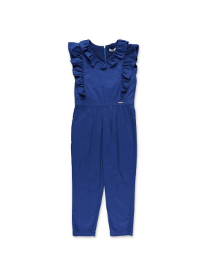 Msgm Kids Ruffle Detail Sleeveless Jumpsuit