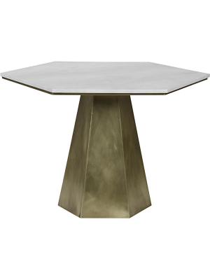 Noir Demetria Table - Antique Brass