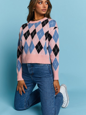 Raelyn Check Jumper Pink