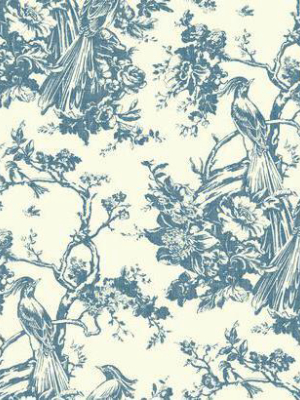 Exotic Plumes Wallpaper In Blue By Ashford House For York Wallcoverings