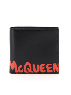 Alexander Mcqueen Graffiti Logo Bifold Wallet