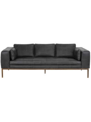 Burr Leather Sofa, Serbia Black
