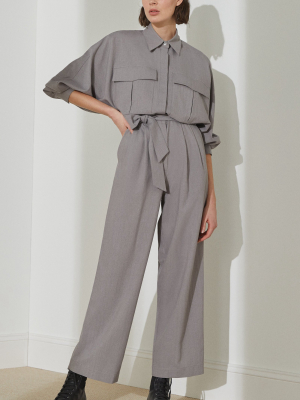 Oliver Long-sleeve Wool Jumpsuit