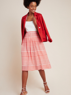 Harmonia Plaid A-line Midi Skirt