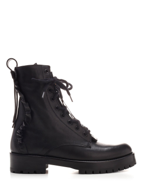 Redvalentino Ruffle-detailed Combat Boots