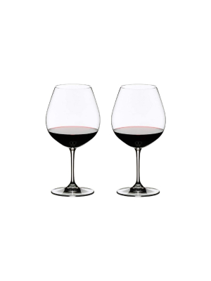 Riedel 6416/07 Vinum Stemmed Pinot Noir Crystal Red Wine Dishwasher Safe Glassware, Set Of 2, Clear