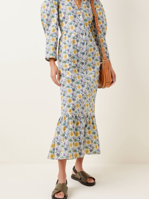 Leslie Printed Cotton Midi Dress