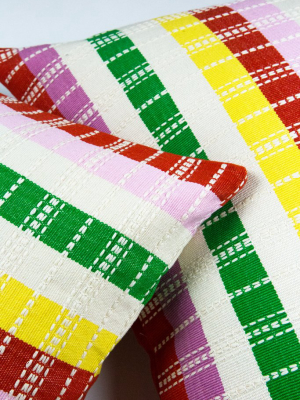 Santiago Rainbow Grid Pillow - 18"x18"