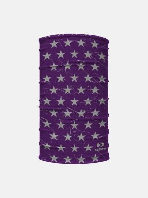 Stars Purple Gray Neck Gaiter