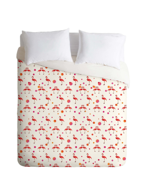 Pink Flamingo Lightweight Duvet Cover - Deny Designs®