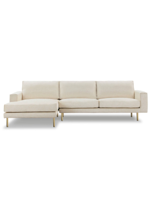 Deborah Left Sectional Sofa Alabaster White - Poly & Bark