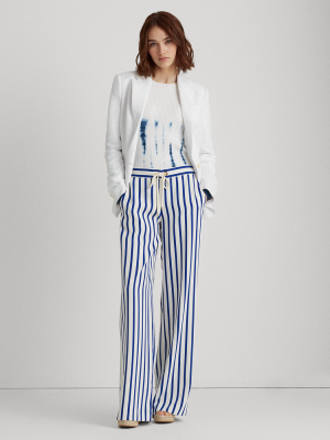 Striped Satin Wide-leg Pant