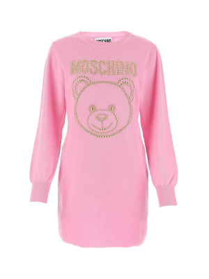 Moschino Teddy Stud Embellished Mini Dress