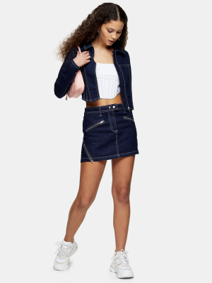 Considered Indigo Denim Low Rise Pelmet Skirt