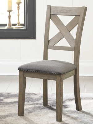 Set Of 2 Aldwin Dining Upholstered Side Chair Dark Gray - Signature Design By Ashley