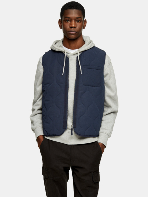 Navy Quilted Vest