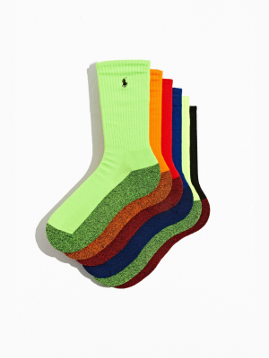 Polo Ralph Lauren Neon Marled Sport Crew Sock 6-pack