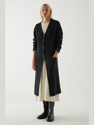 Alpaca-wool Mix Longline Cardigan