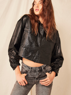 Payton Vegan Leather Buttondown