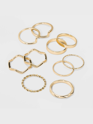 Casted Metal Multi Ring Set 10pc - Wild Fable™ Gold