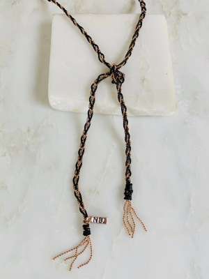 Lyra Necklace/bracelet, Black & Rose Gold