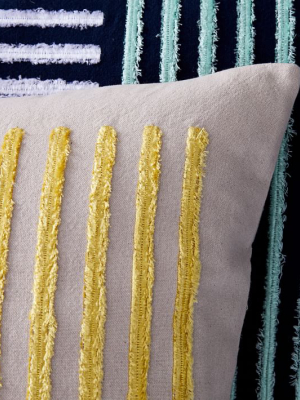 Embroidered Lines Pillow Cover