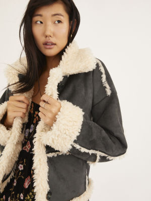 Uo Mary Faux Shearling Coat