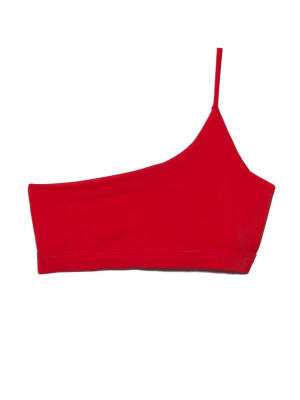 Scarlette One Shoulder Bikini Top - Red