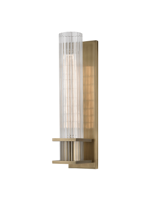 Hudson Valley Lighting Sperry Sconce - Aged Brass & Clear