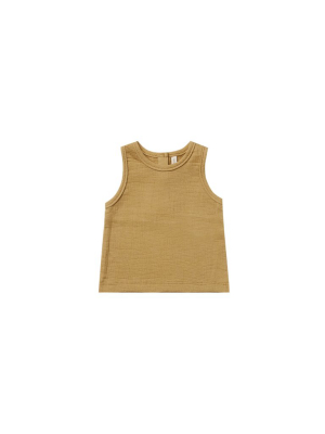 Quincy Mae Woven Tank - Gold