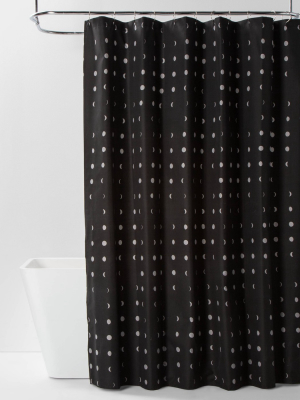 Moon Microfiber Shower Curtain Gray/black - Room Essentials™