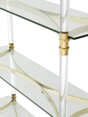 Eichholtz Trento Bookcase - Gold & Clear