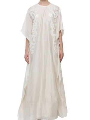 Relax Fit Floor Length Embroidered Kaftan