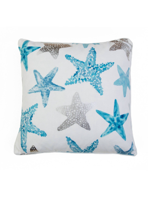 Décor Therapy 20"x20" Todrina Starfish Throw Pillow White/blue