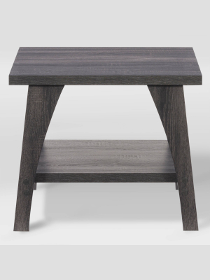 Hollywood Side Table With Lower Shelf Dark Gray - Corliving