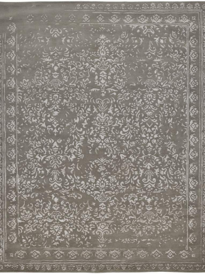 Feizy Bella High & Low Floral Wool Rug - Warm Silver Gray - Available In 6 Sizes